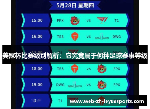美冠杯比赛级别解析:它究竟属于何种足球赛事等级 美冠杯比赛级别解析:它究竟属于何种足球赛事等级